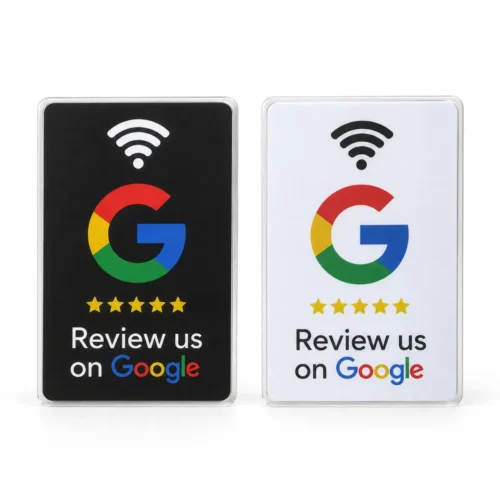 Smart Google Review NFC Card in Black and White